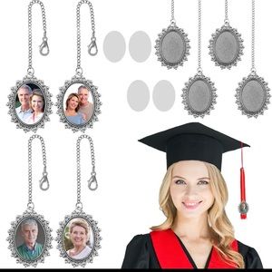 Graduation photo pendant to use with tassel - Silver tone- Perfect gift!